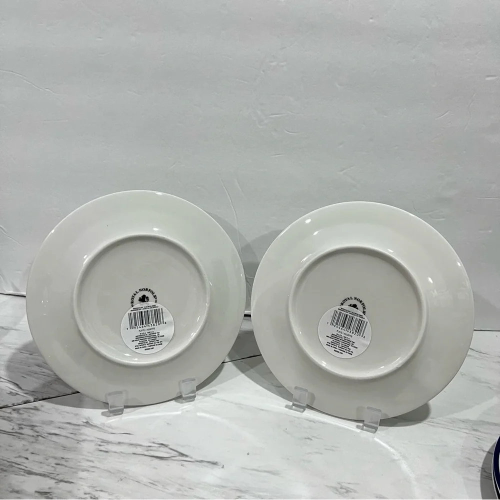 Royal Norfolk Lemon Floral Salad Plates Ceramic 7.5